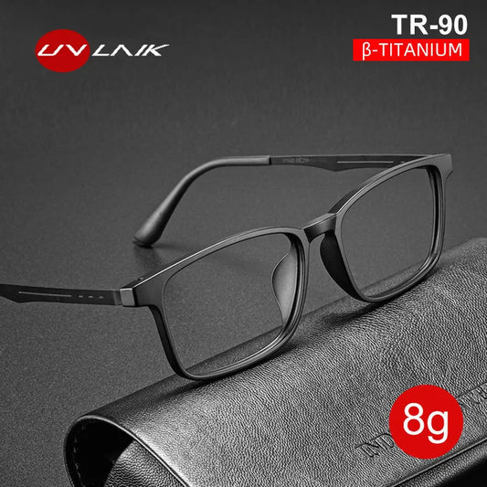 UVLAIK TR90 Titanium Square Glasses Frame Women Men Fashion Myopia Eyewear Urltralight Optical Prescription Eyeglasses Frame