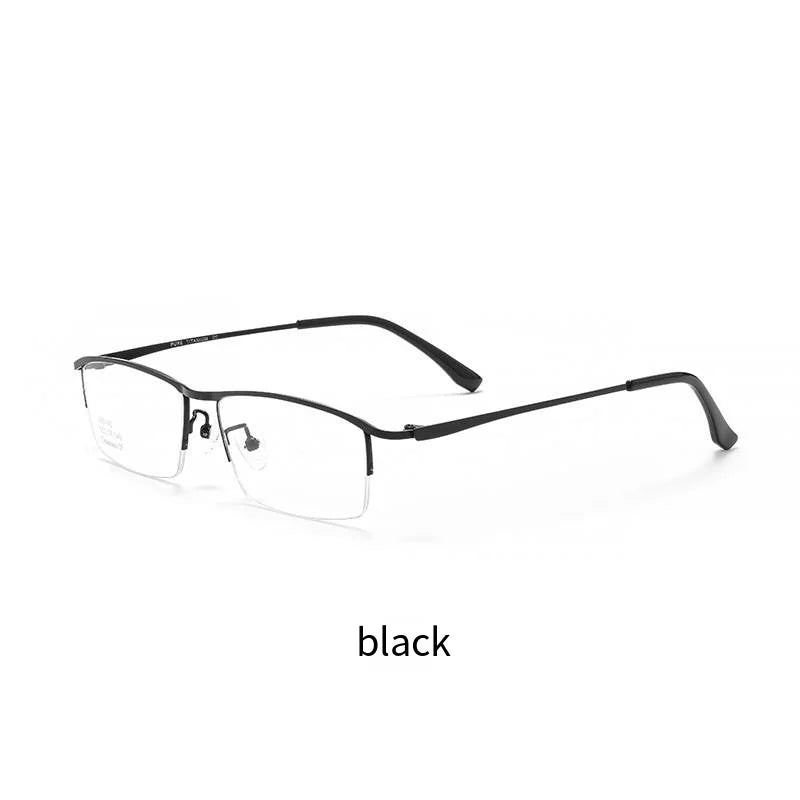 Simple Versatile Glasses Frame Men Ultralight Pure Titanium Square Half Frame Transparent Lens High Quality Optical Eyeglasses