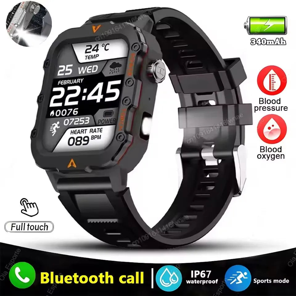 Military GPS Smart Watches For Men Flashlight Waterproof Outdoor Sport Tracker Bluetooth Call Smartwatch Man Women 2025 Pk h12