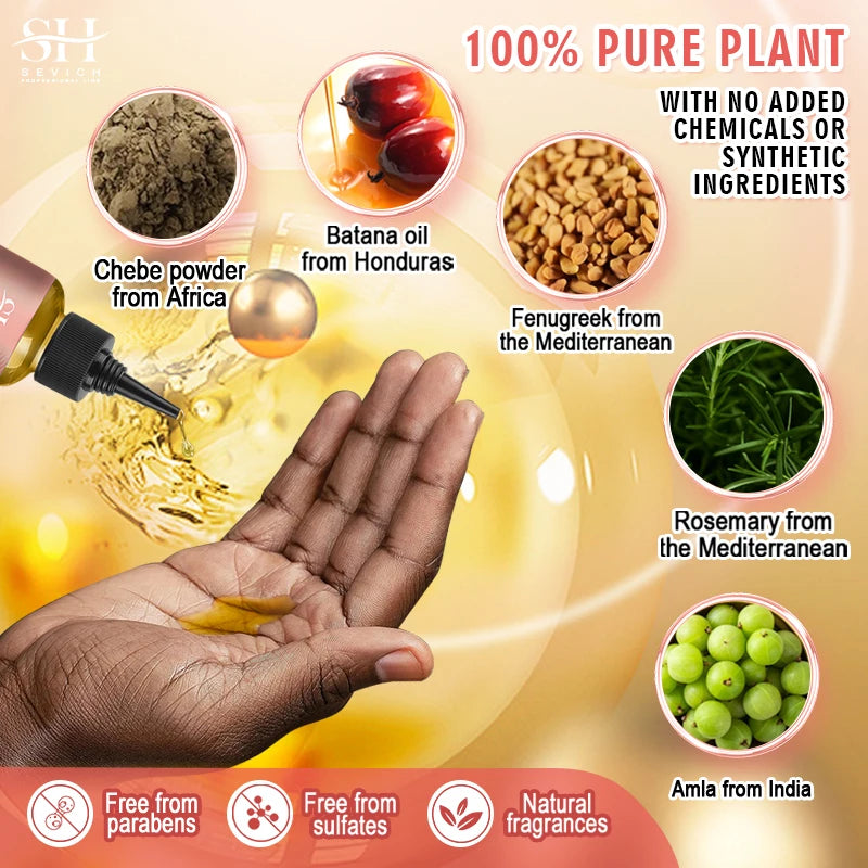 Super Fast 5x Hair Growth Oil Fenugreek Anti-Hair Loss Oil Rosemary Hair Regrowth Chebe Batana Butter  Amla Oils For Men Women