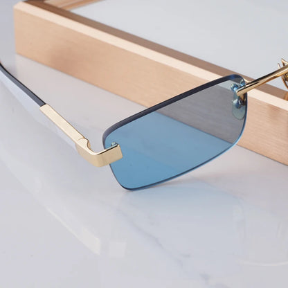 THE ARTIST III Designer Rimless Sunglasses Rectangle Men Alloy Acetate Germany Brand Trendy Classical High Quality Women UV400
