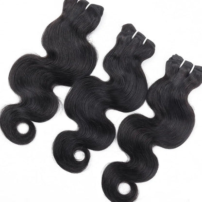 Short Body Wave Bundles 50G/Pcs 100% Human Hair Brazilian Virgin Hair Extensions Natural Black Color Body Wave Bundles for Women