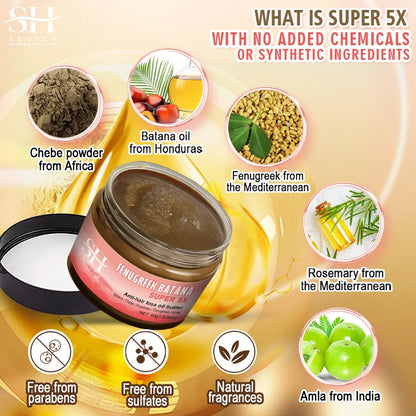 Batana Super 5x Hair Growth Oil Chebe Butter Hair Mask Rosemary Hair Regrowth Serum Fenugreek Seed Regrowth Thicken Oil Amla Oil