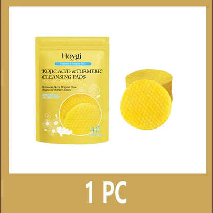Turmeric Kojic Acid Cleansing Pads Exfoliating Pads Facial Sponges For Cleansing Exfoliating Daily Cleansing Skin Care Tools