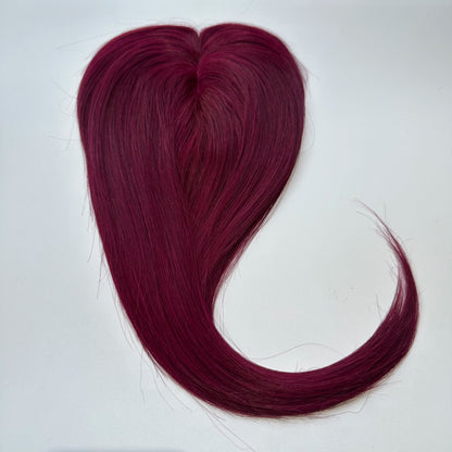 Hair Topper With Bangs Women 100% Human Hair Wigs Clip In Hairpieces Blonde Natural Straight Hair Topper Silk Base 35cm