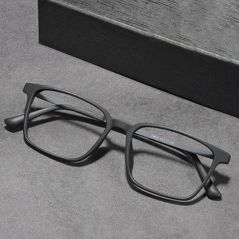 NYWOOH Men Pure Titanium Glasses Rims Ultra-light TR90 Frame Spectacles Retro Double Color Square Eyeglasses With Elastic Legs