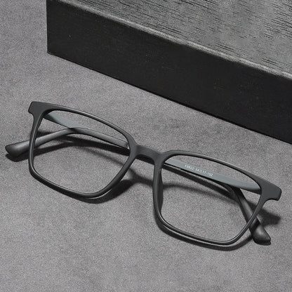 NYWOOH Men Pure Titanium Glasses Rims Ultra-light TR90 Frame Spectacles Retro Double Color Square Eyeglasses With Elastic Legs