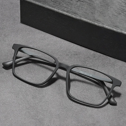 NYWOOH Men Pure Titanium Glasses Rims Ultra-light TR90 Frame Spectacles Retro Double Color Square Eyeglasses With Elastic Legs