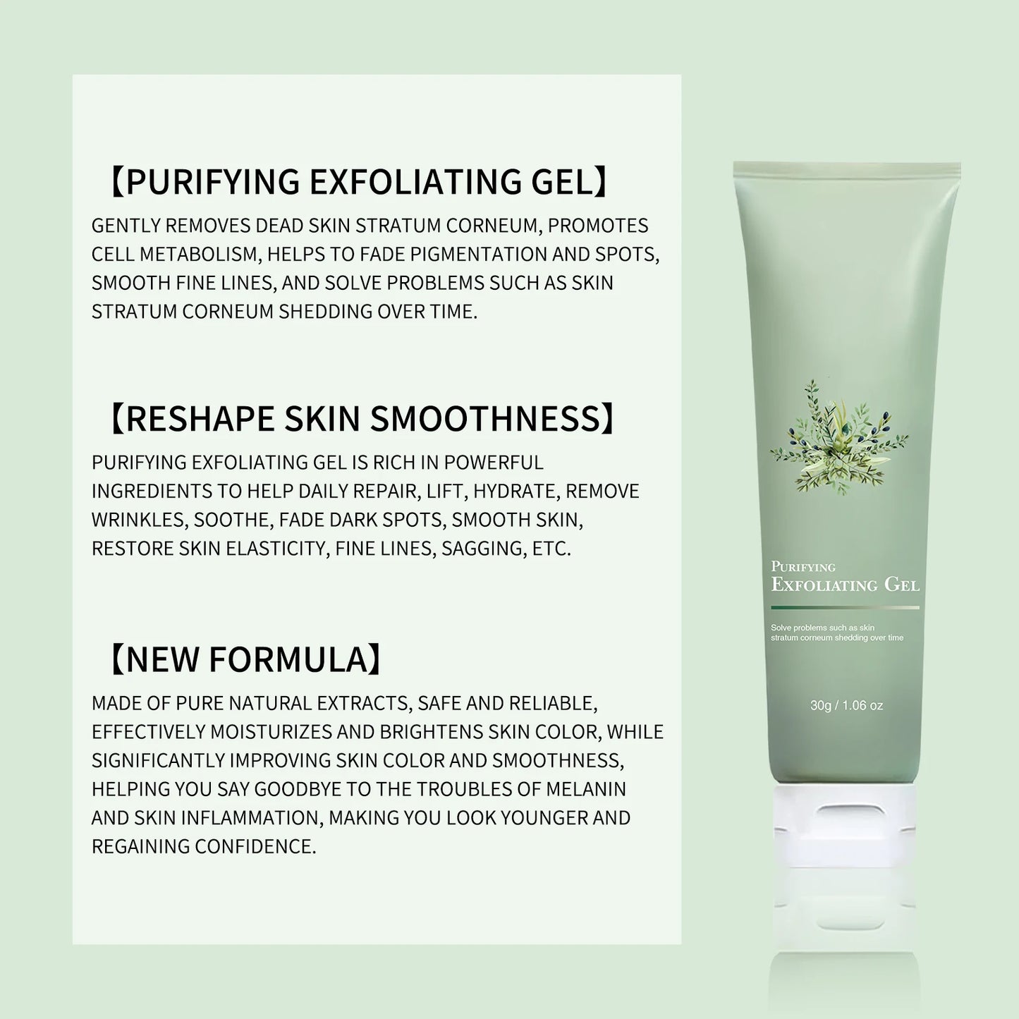 Purifying Exfoliating Gel 300g - Gentle Face Scrub for Dead Skin Removal, Brightening & Hydrating, Improves Skin Texture
