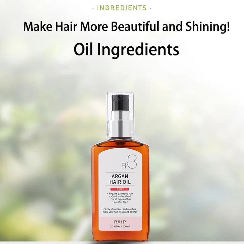Raip Hair Care Essential Oil R3 Moroccan Argan Hair Oil Smooth and Fragrant 100ml