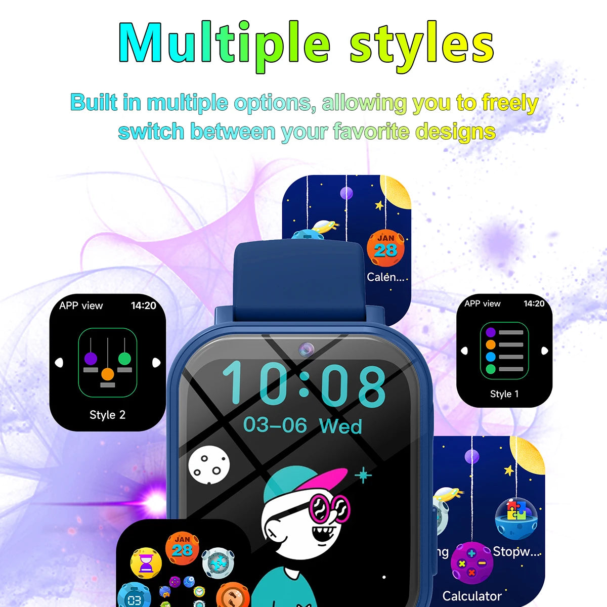 Kids Games Smart Watch 18 Games Camera Waterproof Flashlight Sleep Monitoring For Birthday Holiday Gift Boy Girl Children