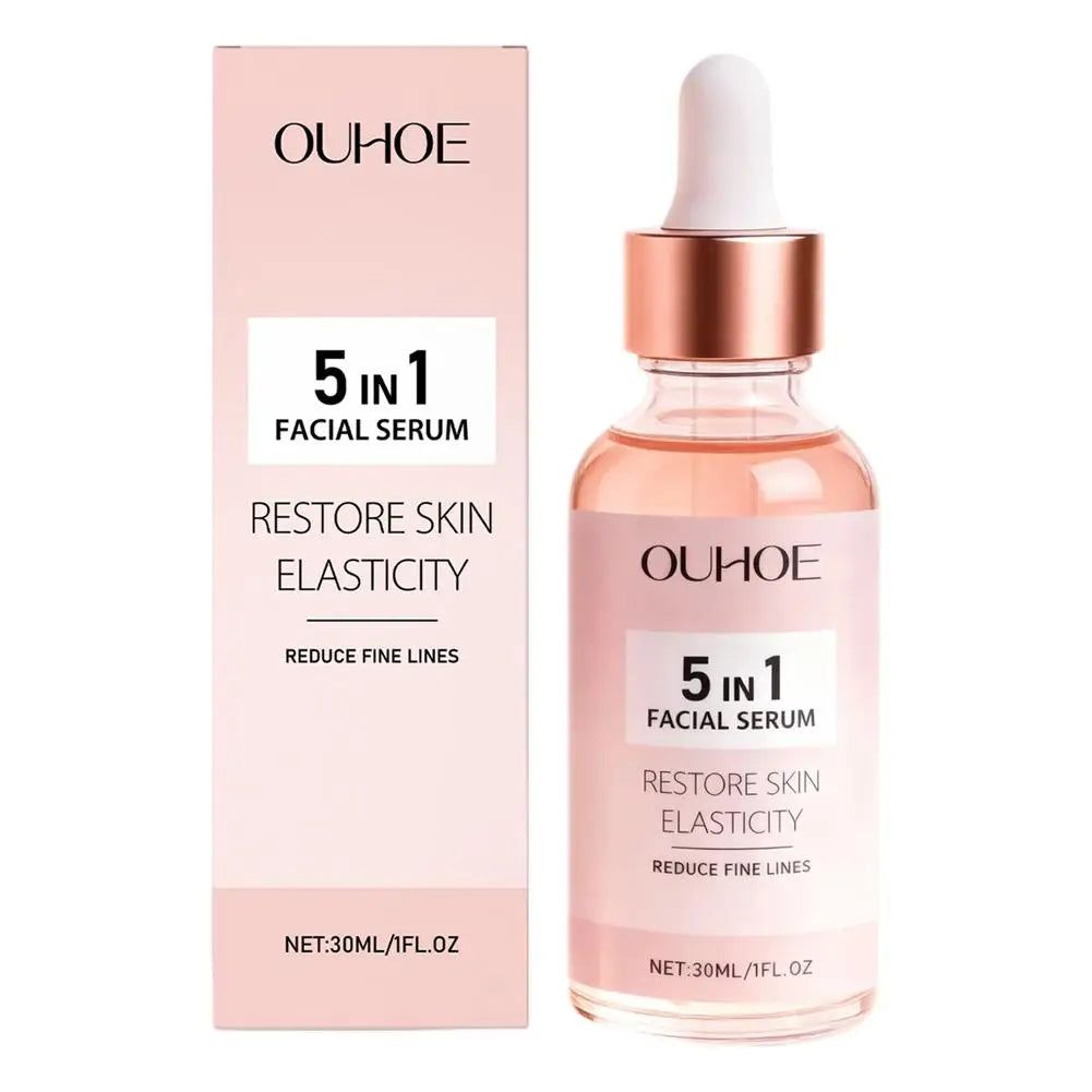 30ML 5 In 1 Hyaluronic Acid Face Serum Moisturizing Vitamin C Collagen Nourishing Facial Serum Shrink Pores Skin Care