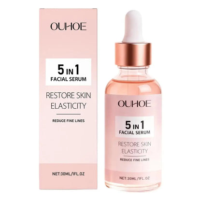 30ML 5 In 1 Hyaluronic Acid Face Serum Moisturizing Vitamin C Collagen Nourishing Facial Serum Shrink Pores Skin Care