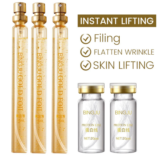 Protein Thread Lifting Set Fade Fine Lines Wrinkle Firming Smoothing Collagen Thread Anti-Aging Serum Skin Care
