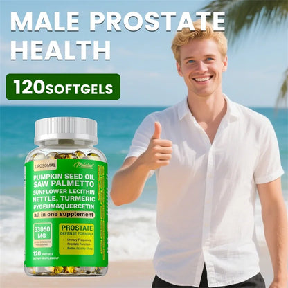 Prostate Support for Adult Men - Reduce Toilet Trips, Improve Sleep, Bladder Control, Relieve Hair Loss, Promote Hair Growth