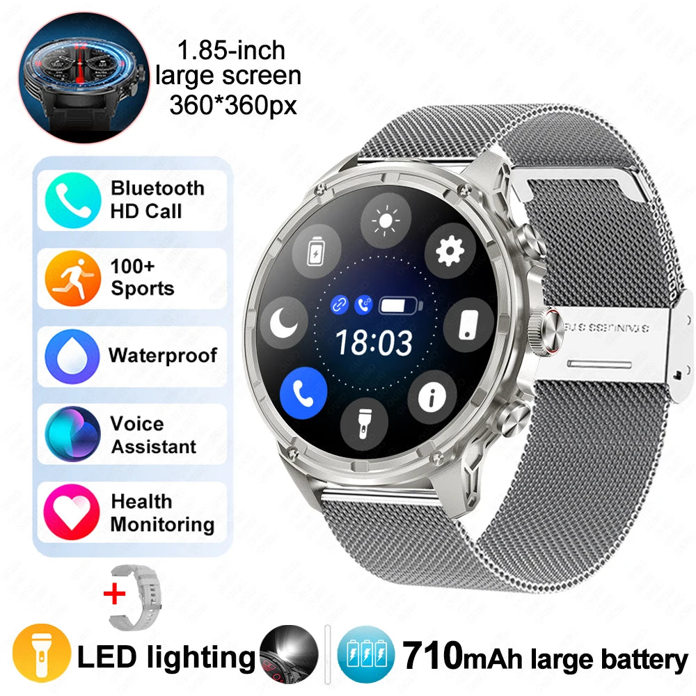 For Huawei Xiaomi GPS Track Smart Watch Men 1.85-Inch Ultra HD AMOLED Screen 710 Mah Battery Bluetooth Call SmartWatch 2025 New