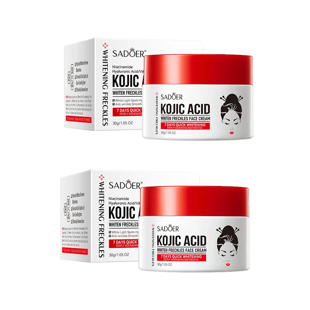 1/2/4pcs SADOER Kojic Acid Face Cream Moisturizing Freckle Removing Creams Brightening Hydrating Facial Cream Skin Care Products