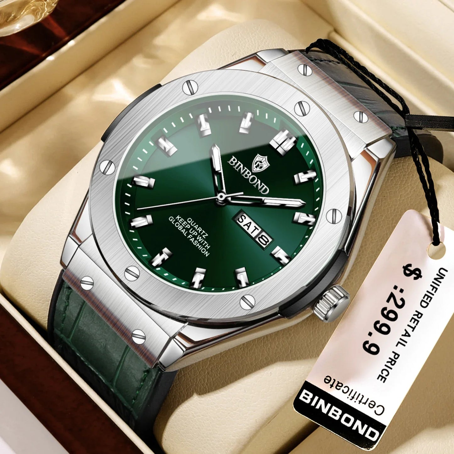 New Leather Casual Clock Men Luxury Watch Automatic Watches Mens Top Man Gifts Fashion Quartz Wristwatches Relojes Para Hombres