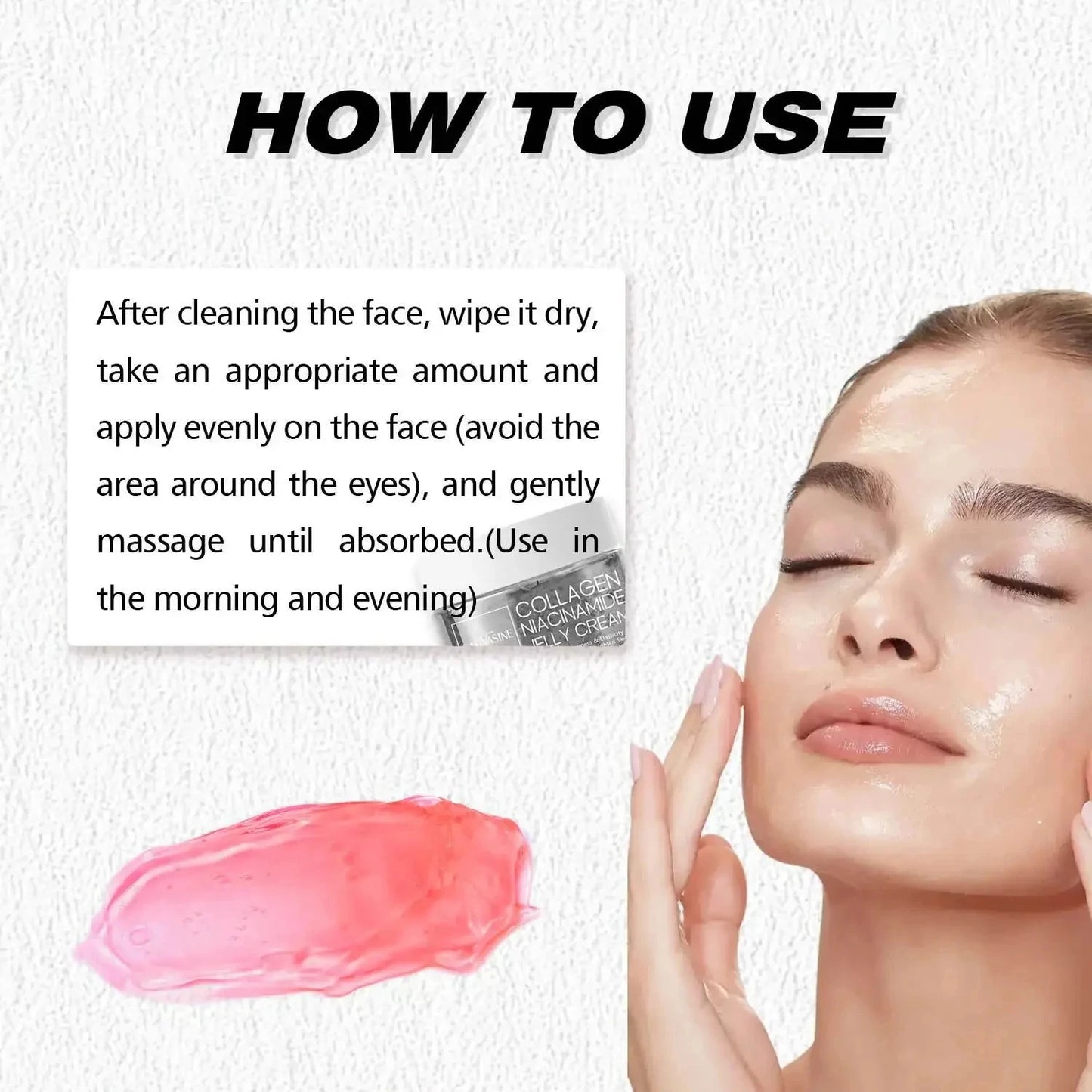 50g Collagen Niacinamide Jelly Cream Deep Moisturizing Pore Shrinking Brightening Niacinamide Gel Lifting Firming Face Skin Care