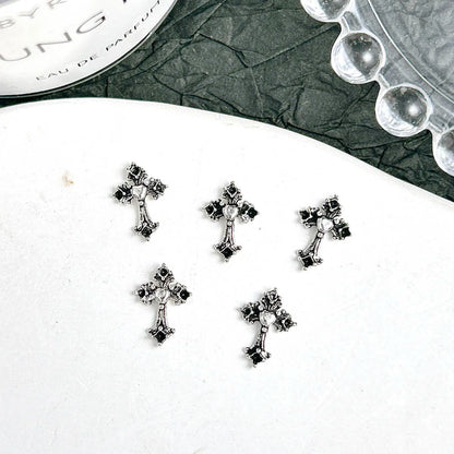 20PCS Multiple Style Classic Cross Alloy Nail Art Decorations 3D Minimalist Creative Cross Cool Style Nail Charms DIY Nail Parts