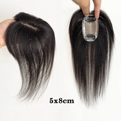 Breathable Silk Base Human Hair Women Toppers 4 Sizes Natural Scalp Top Virgin European Human Hair Pieces with Clips