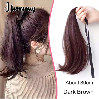 14 Inch Wavy Long Curly Hair Strap-type Pear Flower Curly Wig Ponytail Female Synthetic Fluffy Natural Shopping Commuting Wear