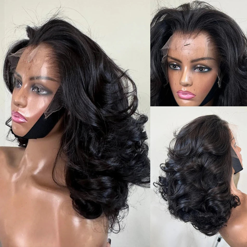 Links 200 Density Short Bob Body Wave Human Hair Wigs 13x6 HD Transparent Body Wave 13x4 Lace Wig 5x5 Glueless Closure For Women