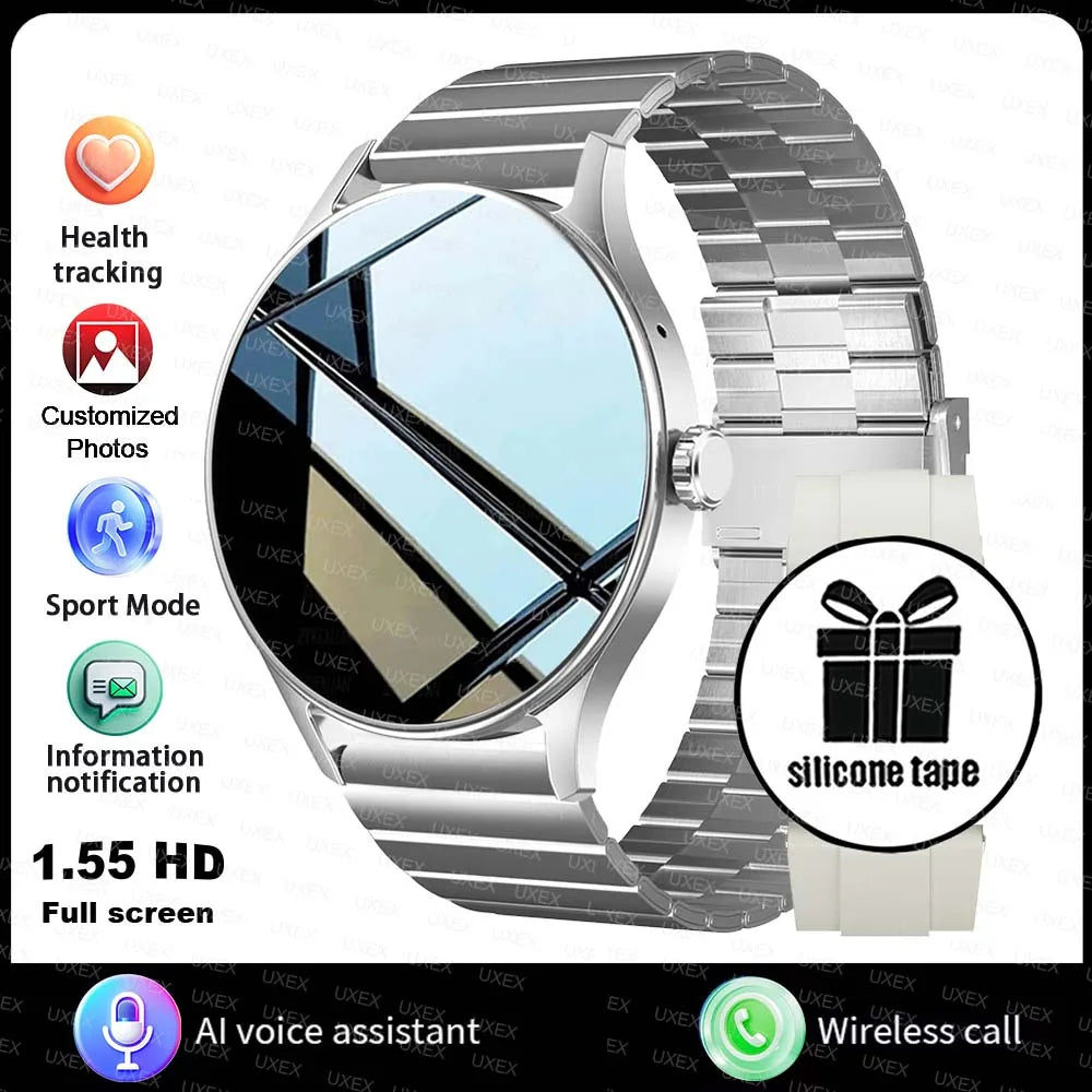 Fashion Smart Watch Plus 1.55 HD For Men And Women Bluetooth Call 3D UI Health Tracker Motion Trajectory Business Watch Original