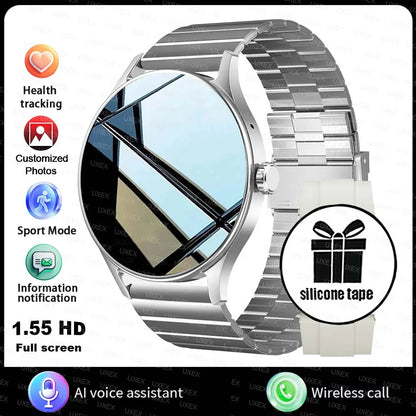 Fashion Smart Watch Plus 1.55 HD For Men And Women Bluetooth Call 3D UI Health Tracker Motion Trajectory Business Watch Original