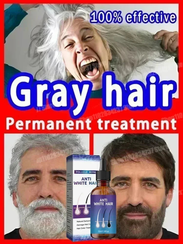 Natural Anti Gray Hair Serum | Nourishing Hair Care Remedy - Repair White & Darkening Hair