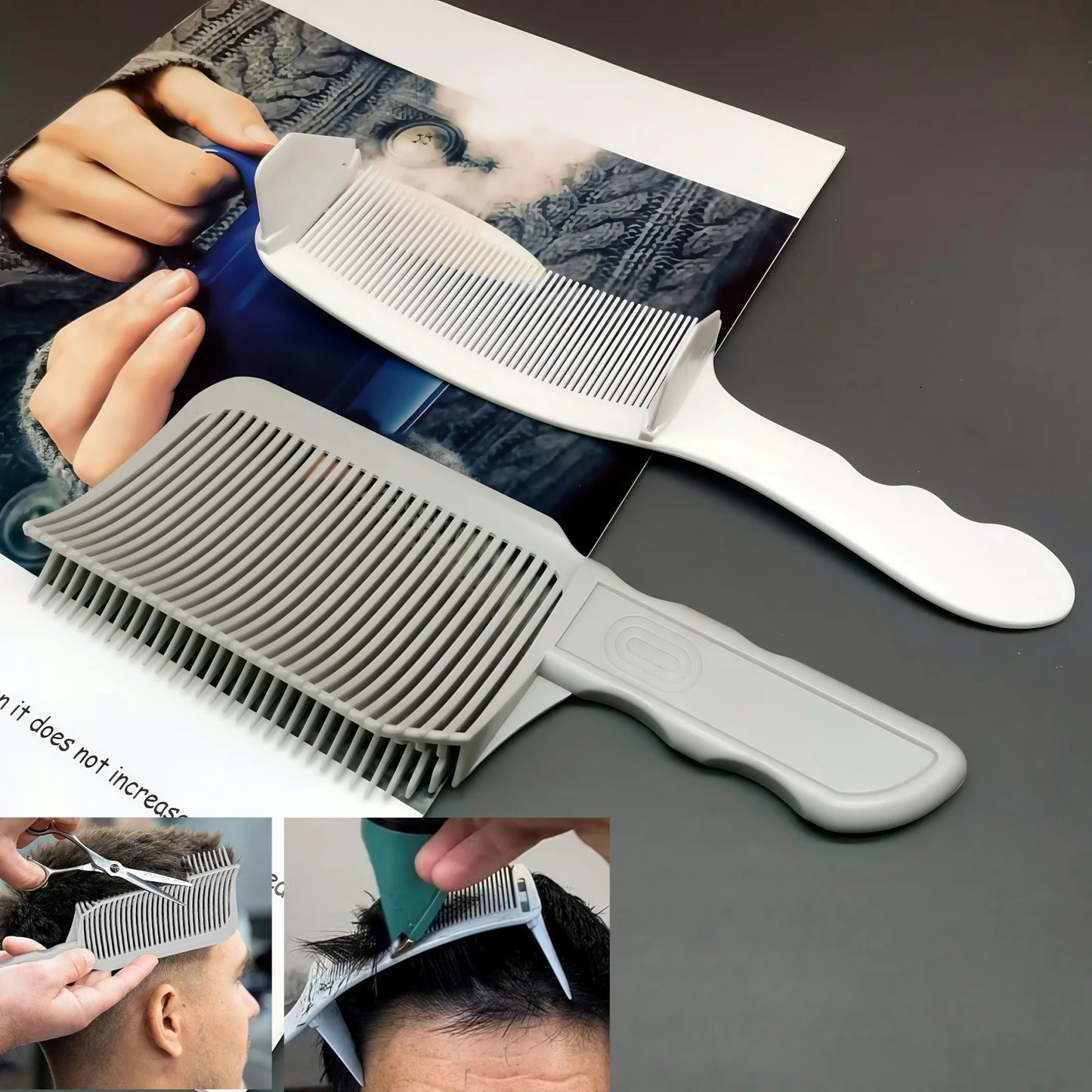 1/2/3Pcs Barber Hair Comb Kit Flat Top Hair Cutting Fading Stying Fade Comb  Men Fade Brush Salon Hair Tool Accessories