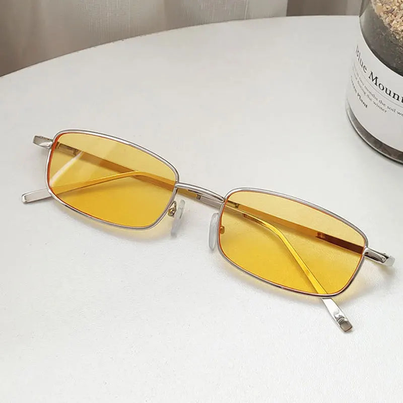 Fashion Small Rectangle Sunglasses Men Women Vintage Square Driving Sun Glasses Luxury Brand Metal Frame Eyewear