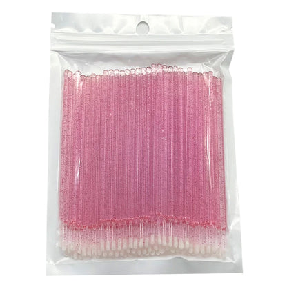100pcs Eyelash Cleaning Brushes Micro Cotton Swab Individual Removing Makeup Brush Eyelashes Microbrush Beauty Clean Tools