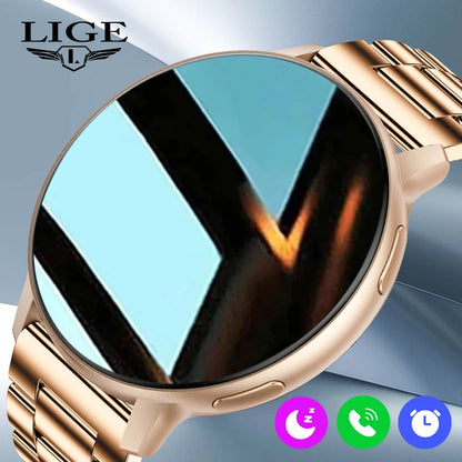 LIGE Bluetooth Call Smart Watch Women Custom Dial Steel Watches Men Sports Fitness Tracker Heart Rate Smartwatch For Android IOS