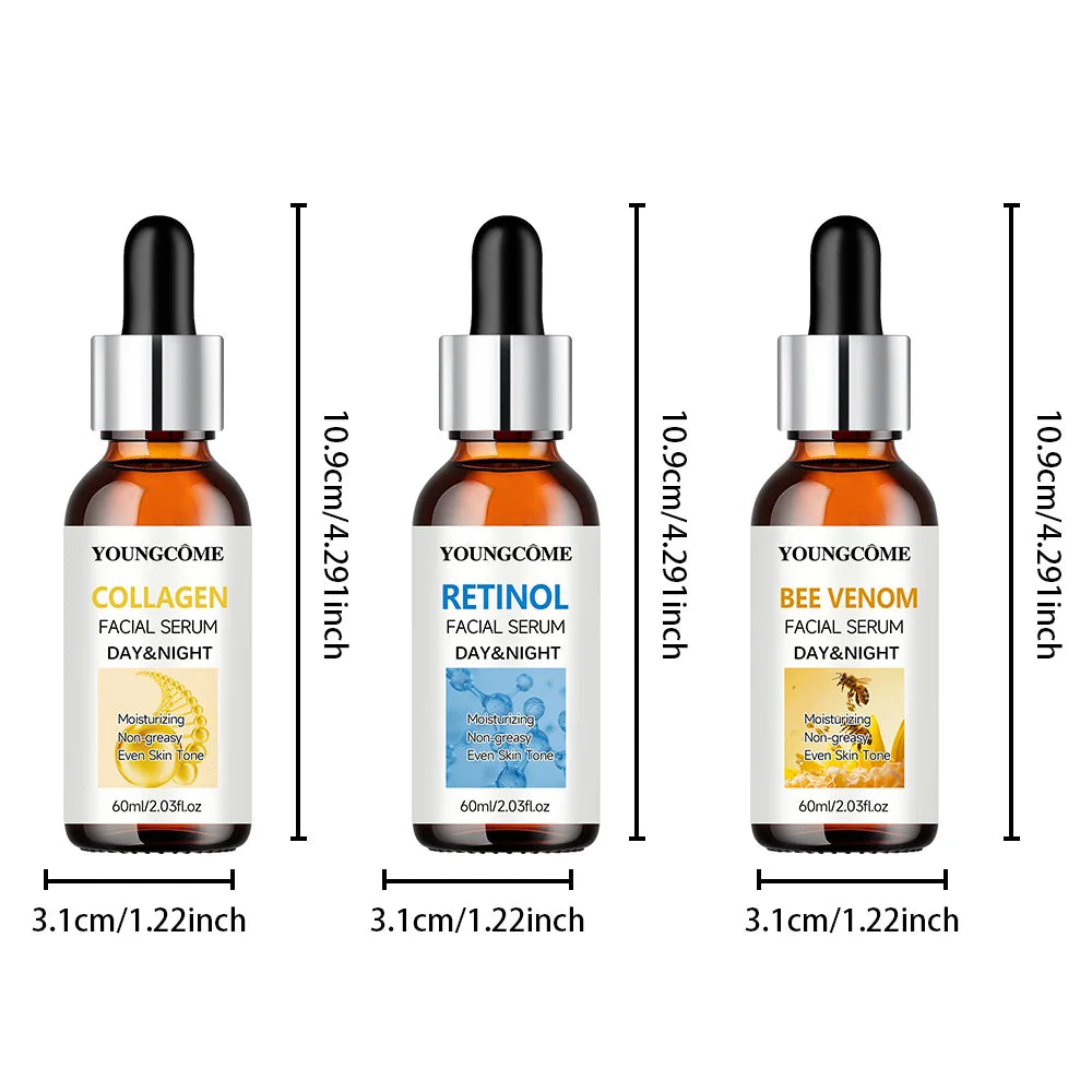 ﻿3Pcs/set Wrinkle Remover Face Serum Lifting Firming Fade Fine Lines Anti-aging Essence Whitening Brighten Skin Care