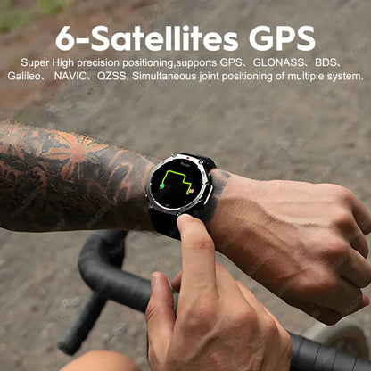 2025 Military GPS Waterproof Smart Watch 1.46" HD AMOLED Built-in 6 Frequency Satellite Outdoors Sports Fitness Smartwatch Men