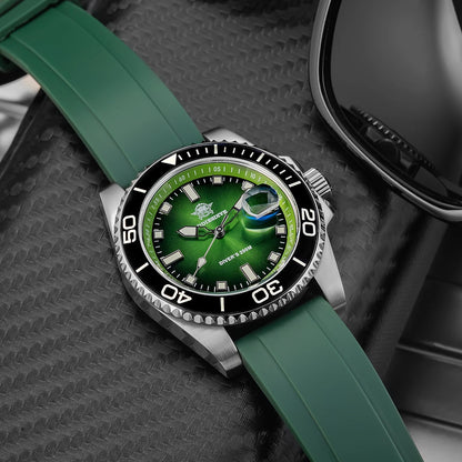 ADDIESDIVE NEW Diver Watch For Men Top Brand Waterproof Luminous Quartz Wristwatch Green/Red/Orange Dial Stainless Steel Watches