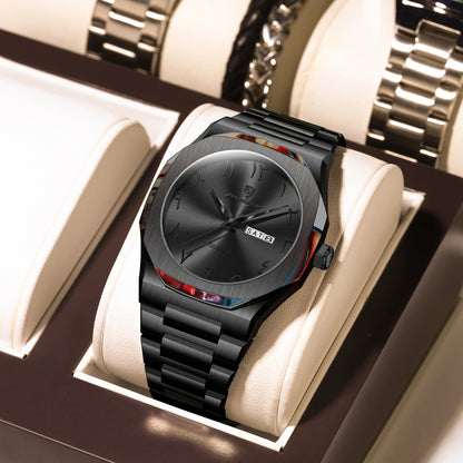 POEDAGAR Fashion High Quality Men Clock Date Week Waterproof Watch For Man Quartz Stainless Steel Luxury Men's Watches Reloj+Box