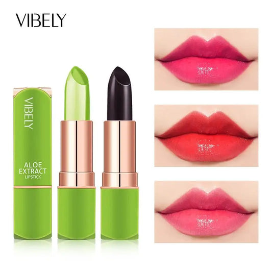 VIBELY 7 Color Mood Changing Lip Balm Natural Aloe Vera Long Lasting Moisturizing Lipstick for Women Color-Shifting Makeup