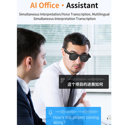 Smart Camera Glasses Prescription Lenses Translate Language Bluetooth Call AI Image Recognition Meeting Notes Smart Glasses