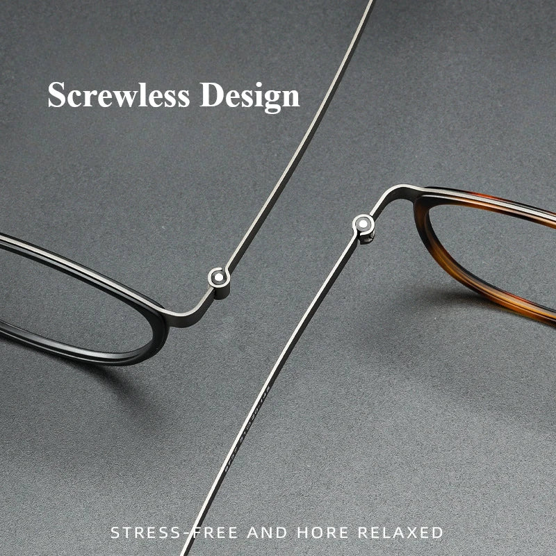Denmark Designer Screwless Eyewear Pure Titanium Square Vintage Eyeglasses Frame Men Full Frame Prescription Eyeglasses Frames