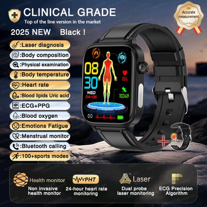 2025New ECG+PPG AI Health Diagnose Smart Watch Men Women Clock Blood Lipid BP Uric Acid Heart rate Tracker For Xiaomi Smartwatch