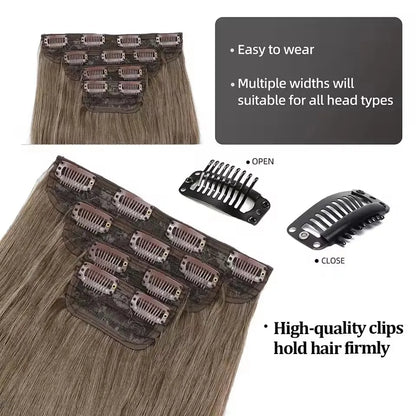 24 Inches 4Pcs/lot 220gram Bio Synthetic Body Wavy Piano Blond 27/613 Clips In Hair Extensions Natural Heat Resistant Fiber