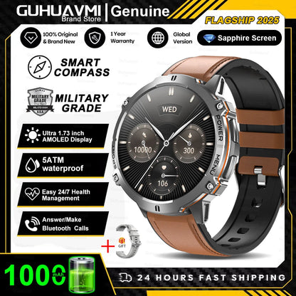 GUHUAVMI TANK X3 ULTRA 2 Smartwatch 1.73" AMOLED Screen 5ATM&IP69K Durable 1000mAh Battery GPS Sports Fitness Track Smart Watch