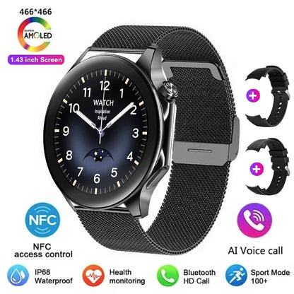 New For OPPO Smart Watch Men  GPS Trajectory Compass 466*466 AMOLED HD Screen Bluetooth Call 120+Sports Fitness Man Smartwatch