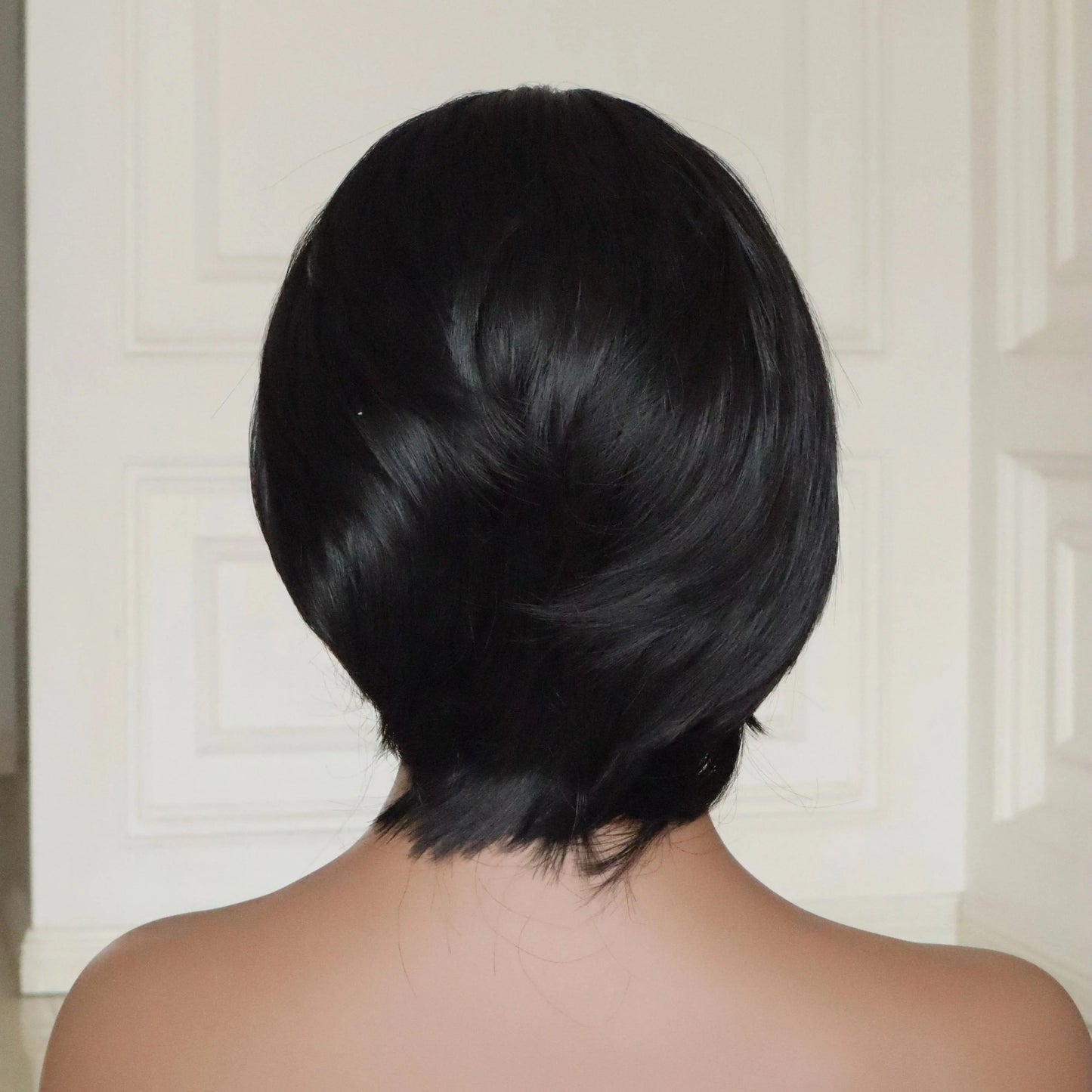 Short Bob Cut Synthetic Lace Front Wig for Women Cosplay Wigs 6 Inch Natural Hairline Black Glueless 13x4 Lace Wig for Men Party