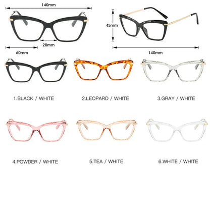 Cat Eye Glasses Frame Retro Anti Blue Women Clear Eyeglasses Women Men Alloy Resting Lense Optical Spectacle Eyeglass