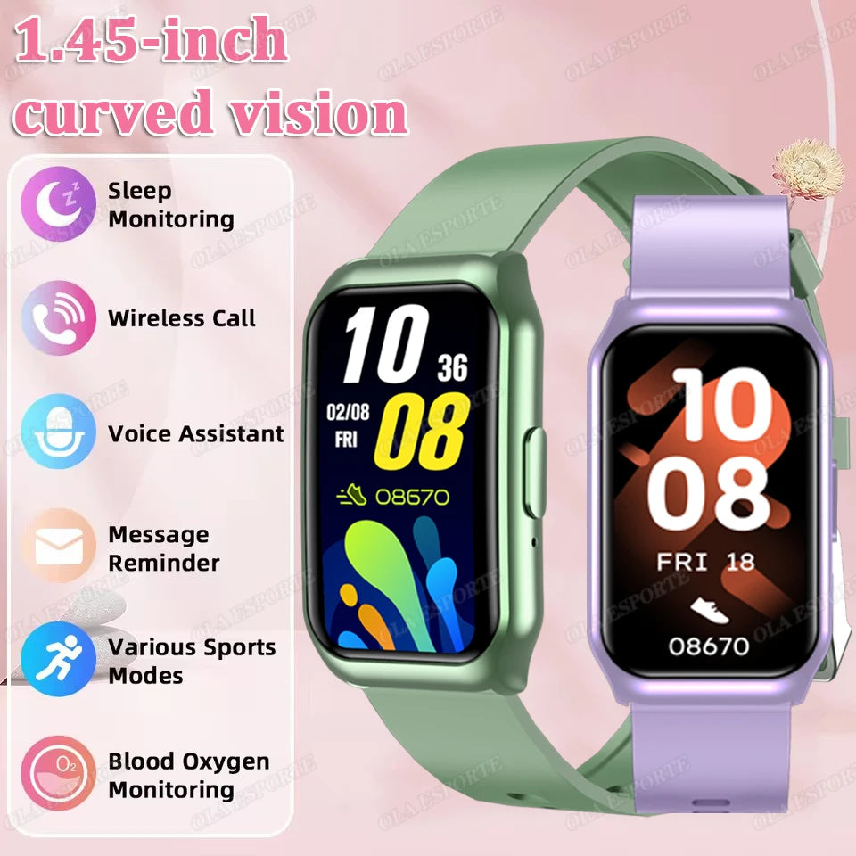 New Curved Screen Smart Watch 2025 For Health Watch Heart Rate Blood Oxygen/Pressure Sleep Monitor Sports Waterproof Smartwatch