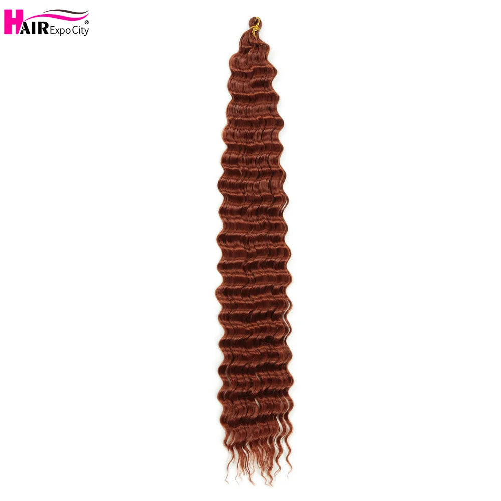 Ocean Wave Crochet Hair Extensions 30Inch Synthetic Deep Twist Curly Crochet Braids Soft Bohemian Water Wave Braid Hair
