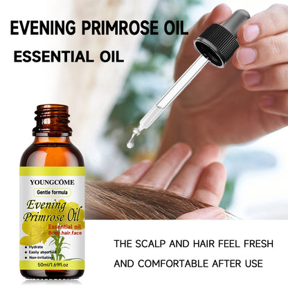 Natural evening primrose essential oil,Repairs Damaged Hair Improves HairQuality Moisturizes Hair Care oil DeepMoisturizing Care